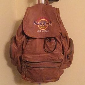 Vintage leather Hard Rock Las Vegas backpack